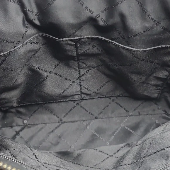 Michael Kors Cindy Dome Satchel Black Gray MK Monogram Crossbody Bag COA - Picture 12 of 13